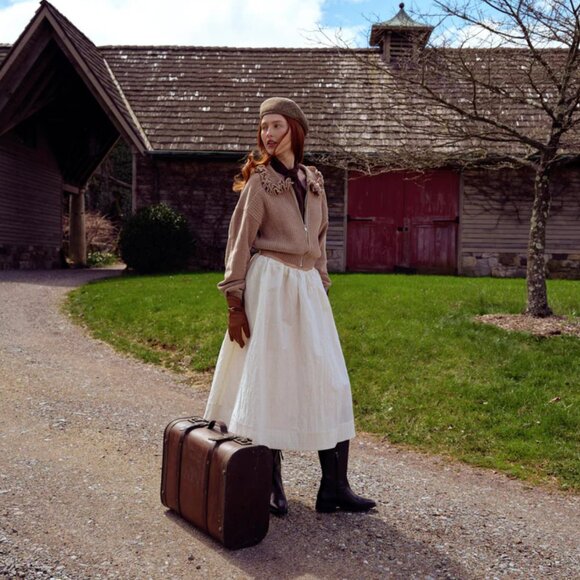 NWT Billie Poplin Midi Skirt - Picture 1 of 3